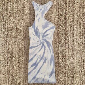 ZARA Women's Tie-Dye Halter Dress Blue White Size Medium
